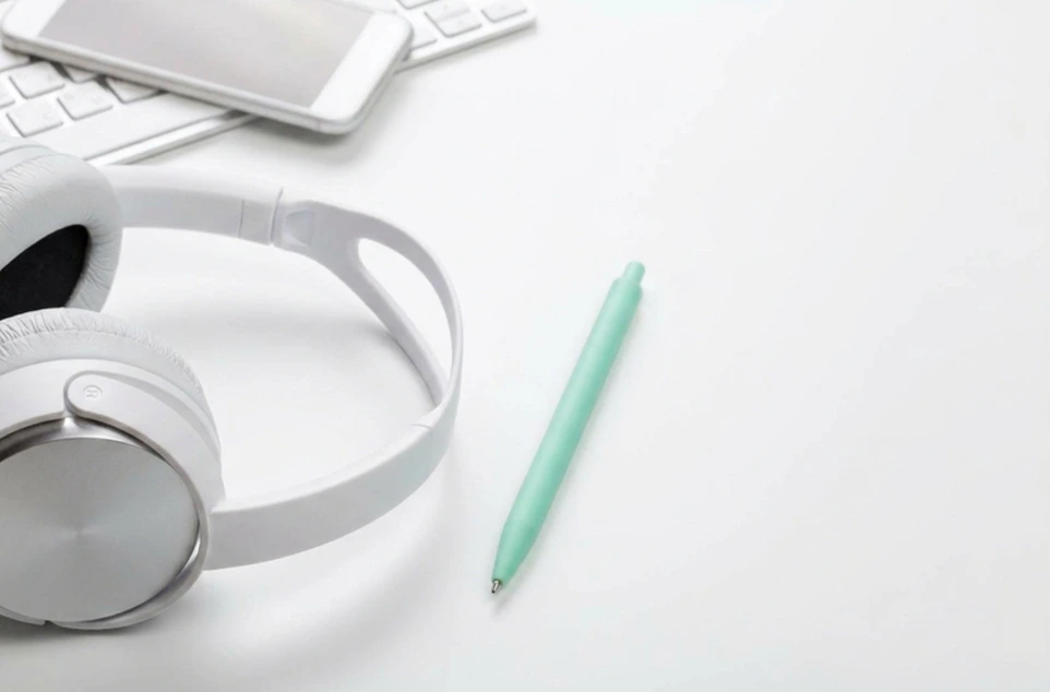 Work team with headsets for customer service and commercial support